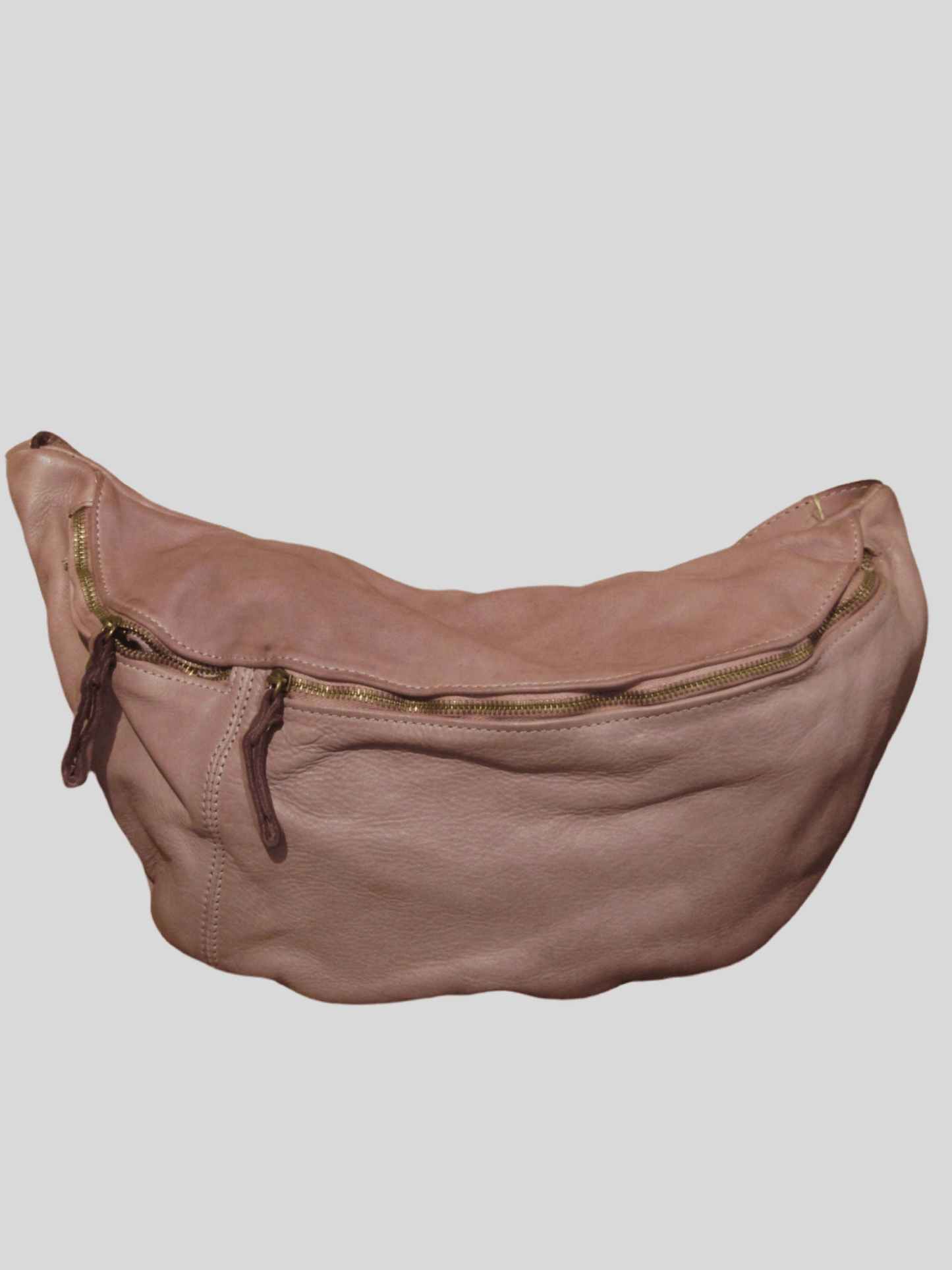 Mono spalla marsupio in pelle lavata costruito in maniera artigianale - Mahzel