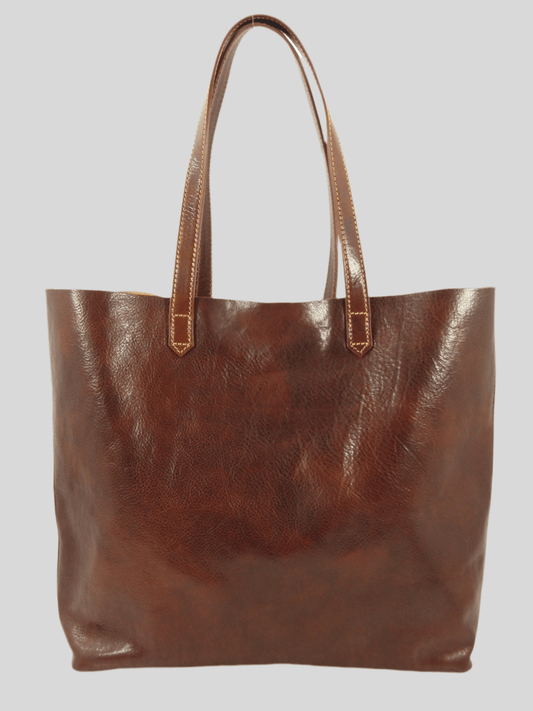Shopper in cuoio sfoderata aperta -Mahzel
