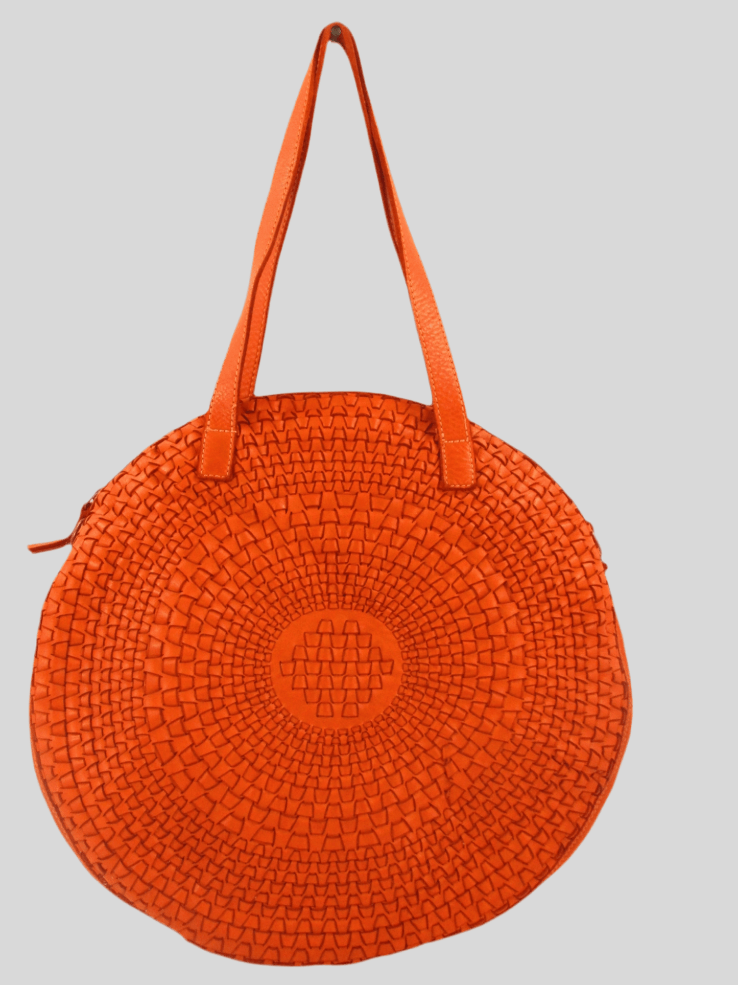 Borsa rotonda in pelle morbida con disegno intrecciato Nausica - Mahzel