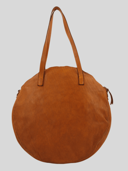 Borsa rotonda in pelle morbida con disegno intrecciato Nausica - Mahzel