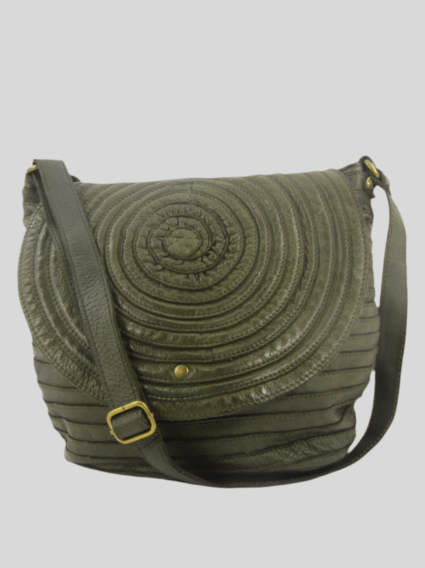 Borsa a spalla e tracolla stringata fatta a mano in pelle morbida - Mahzel