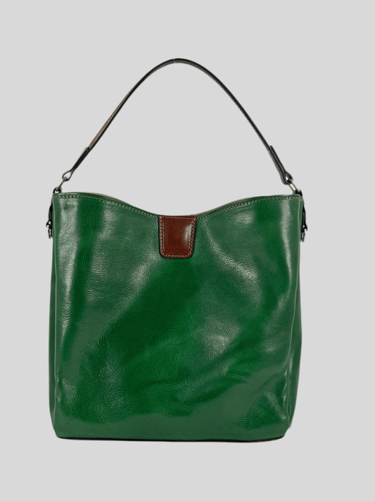 Borsa in cuoio con pochette