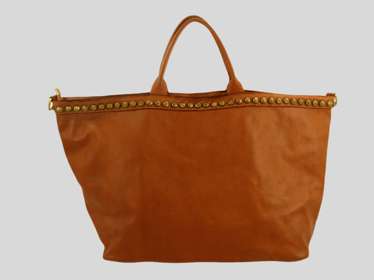 Bauletto grande in pelle morbida Penelope decorato con borchie - Mahzel