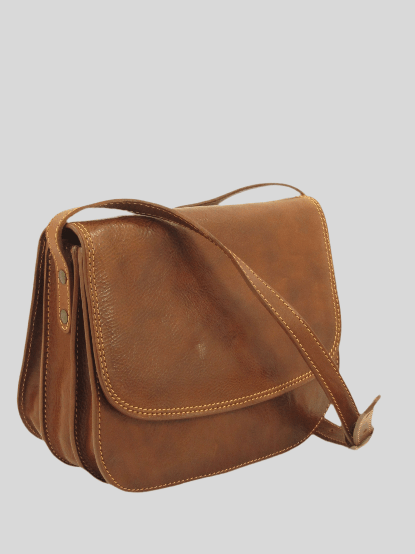 Messenger bag in cuoio conciato al vegetale - Mahzel