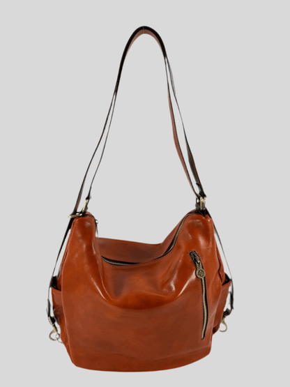 Borsa/ Zaino in cuoio al vegetale-Mahzel