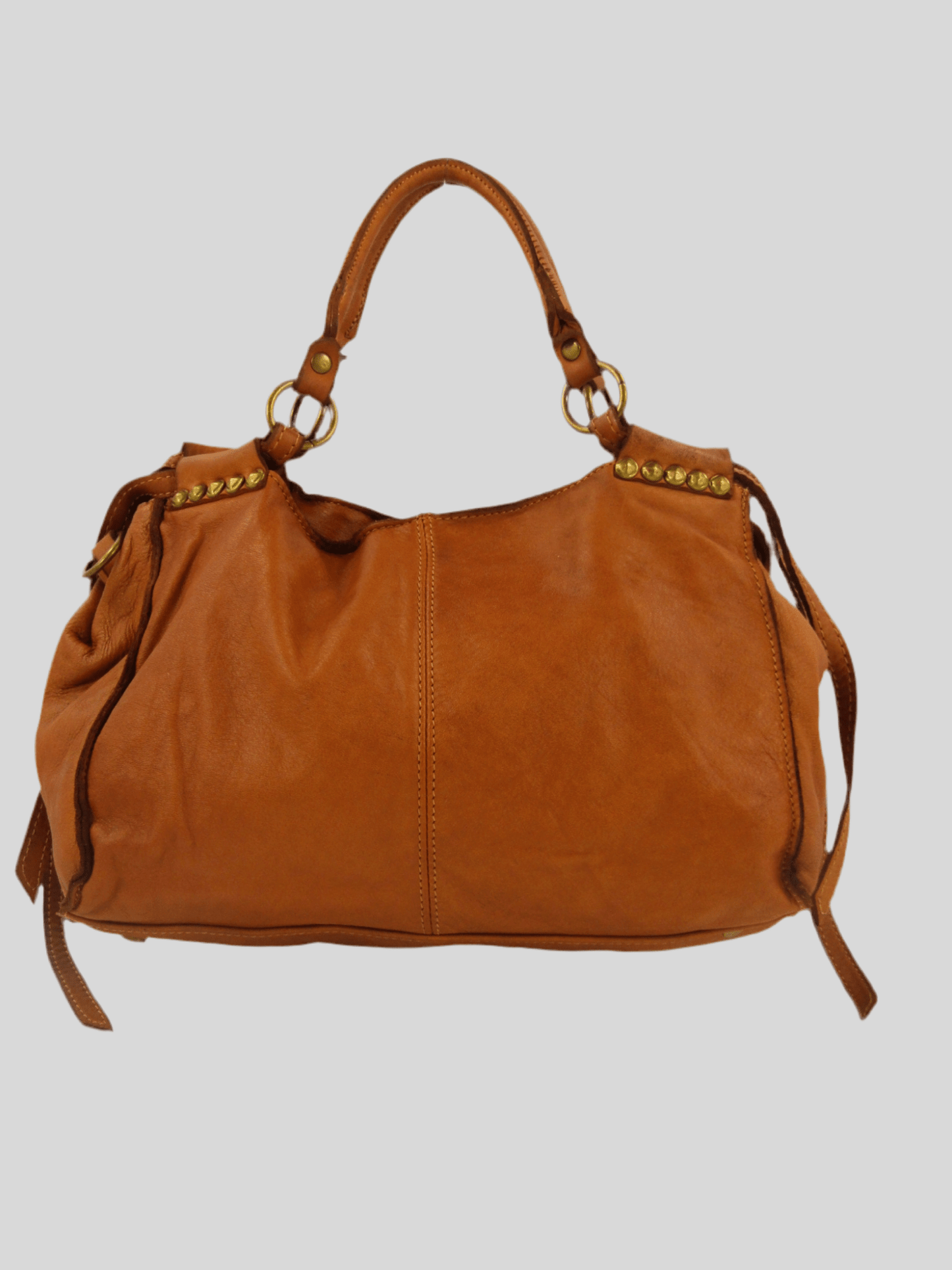 Bauletto in pelle decorato con laccetti e borchie - Mahzel