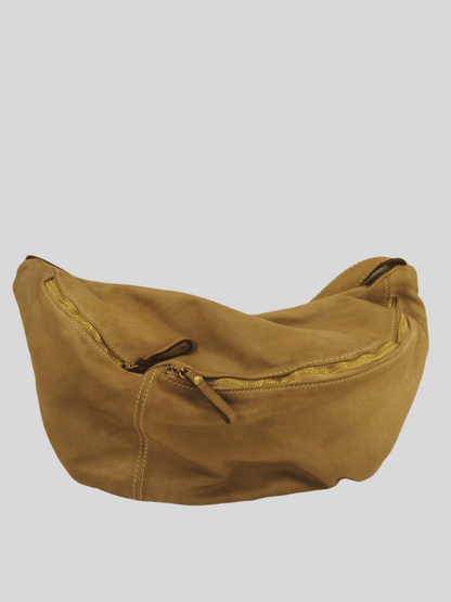 Mono spalla marsupio in pelle lavata costruito in maniera artigianale - Mahzel