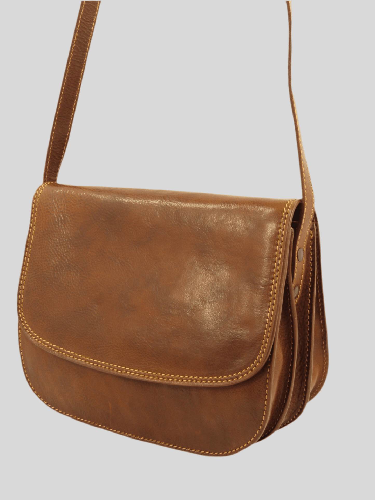 Messenger bag in cuoio conciato al vegetale - Mahzel