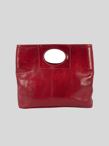 Borsa in Cuoio conciato al vegetale, interno tre scomparti, dalla linea classica - Mahzel