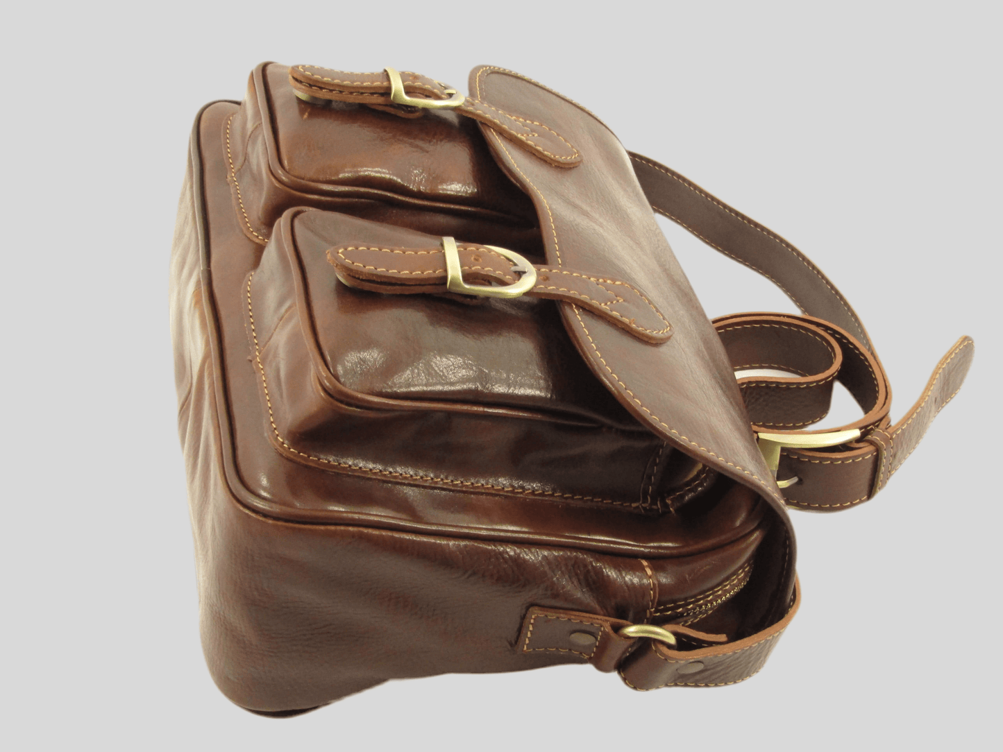Messenger bag in cuoio con tracolla larga - Mahzel