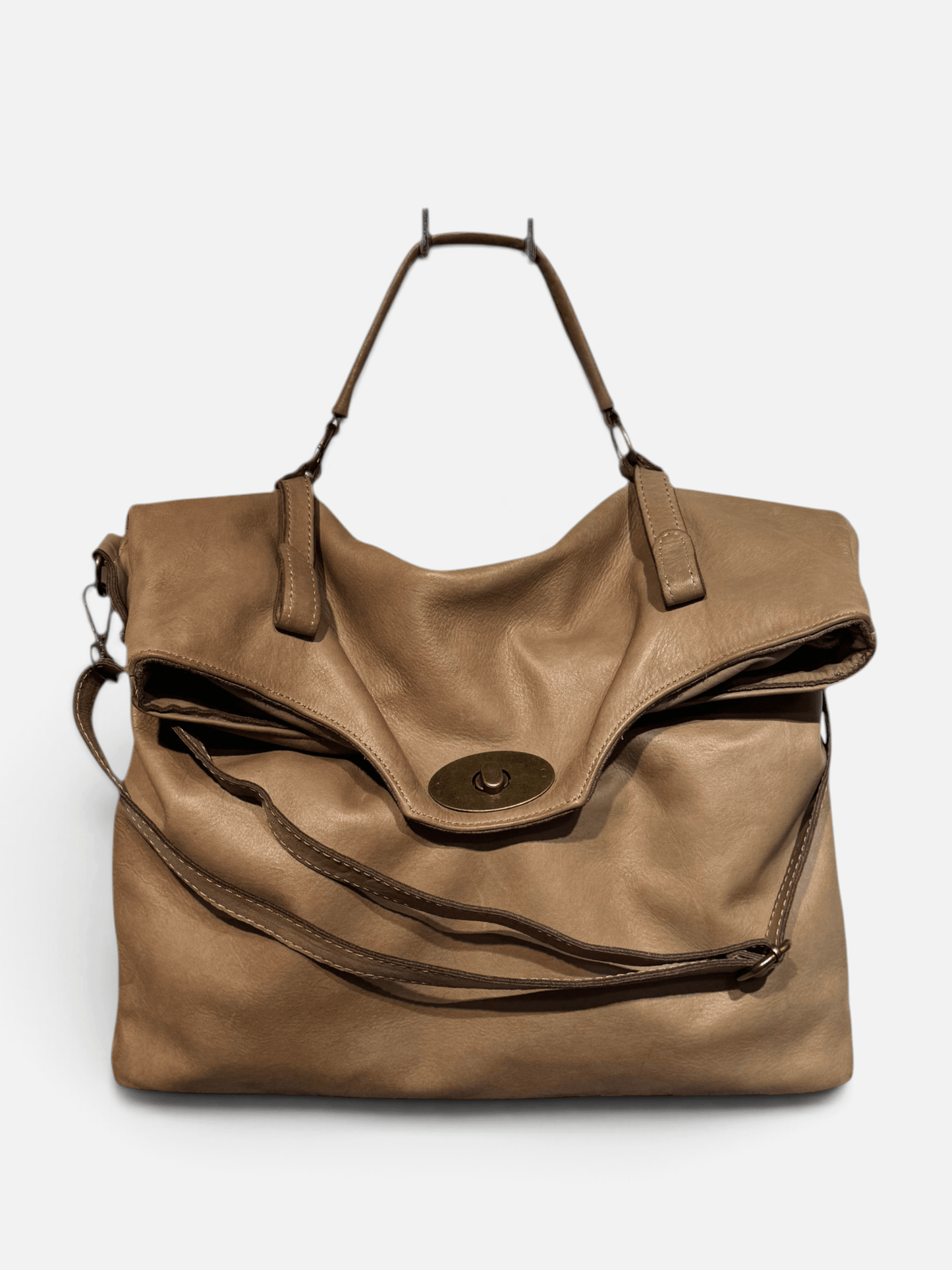 borsa pelle morbida colore tortora