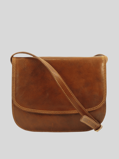 Messenger bag in cuoio conciato al vegetale - Mahzel
