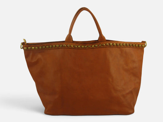 Bauletto grande in pelle morbida Penelope decorato con borchie - Mahzel