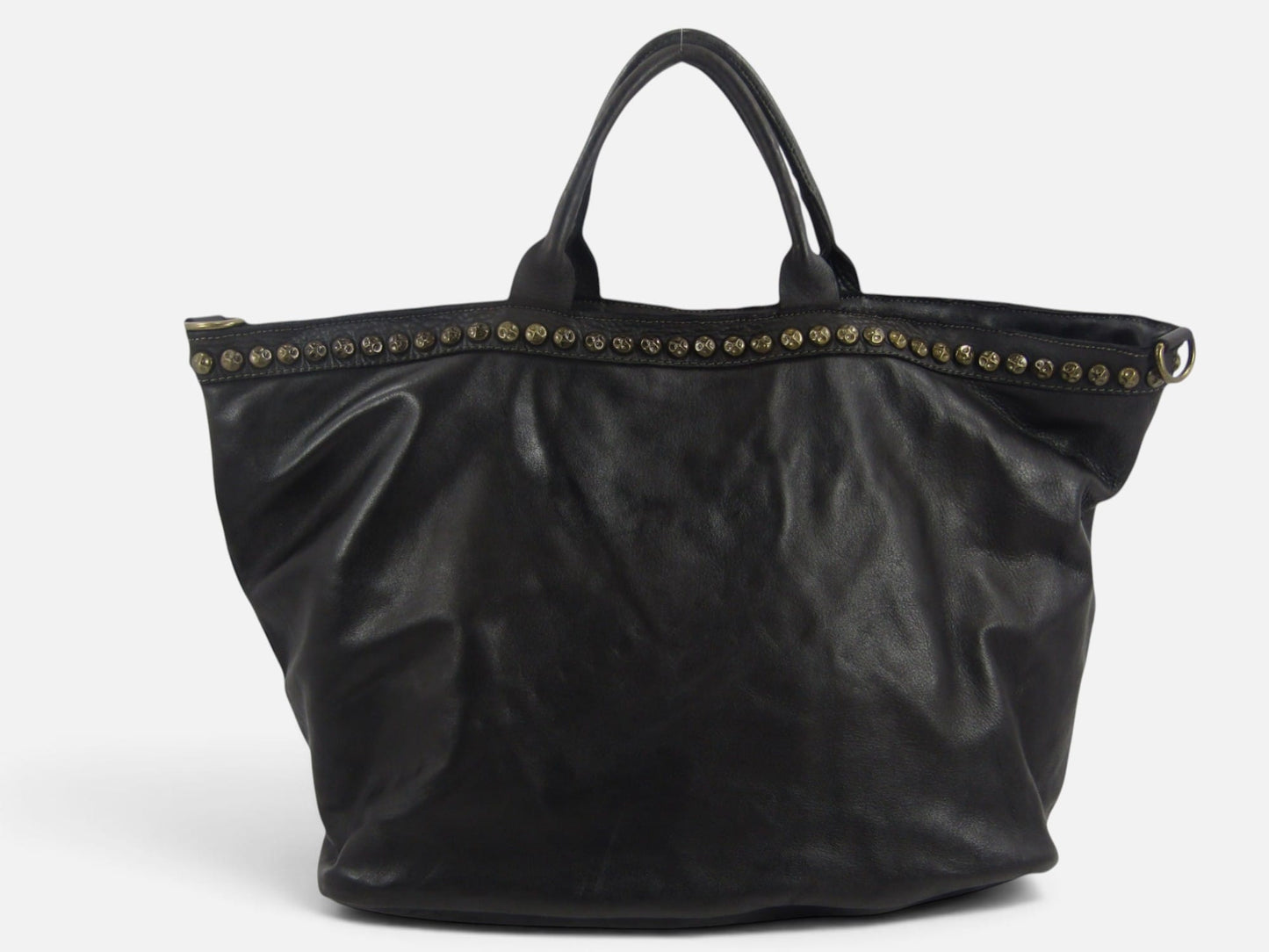 Bauletto grande in pelle morbida Penelope decorato con borchie - Mahzel