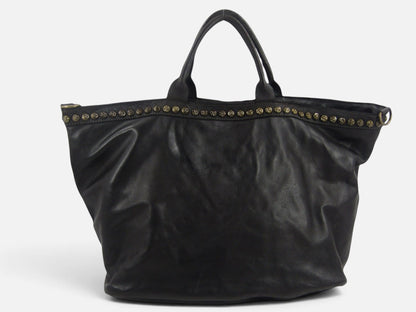 Bauletto grande in pelle morbida Penelope decorato con borchie - Mahzel