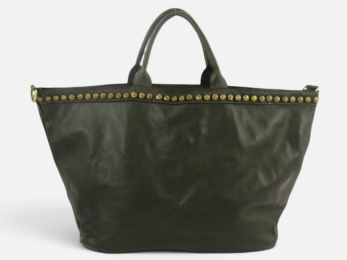Bauletto grande in pelle morbida Penelope decorato con borchie - Mahzel