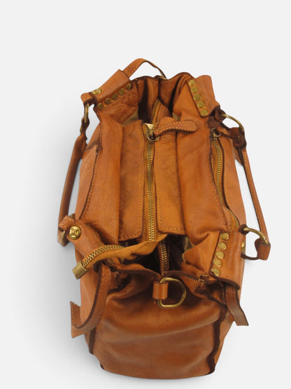 borsa pelle mahzel dettaglio zip di chiusura