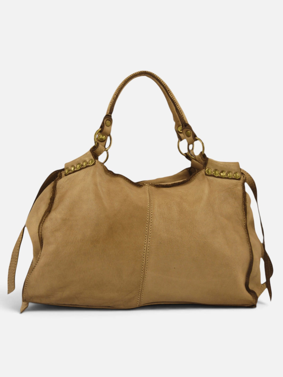 bauletto pelle mahzel primo piano tortora