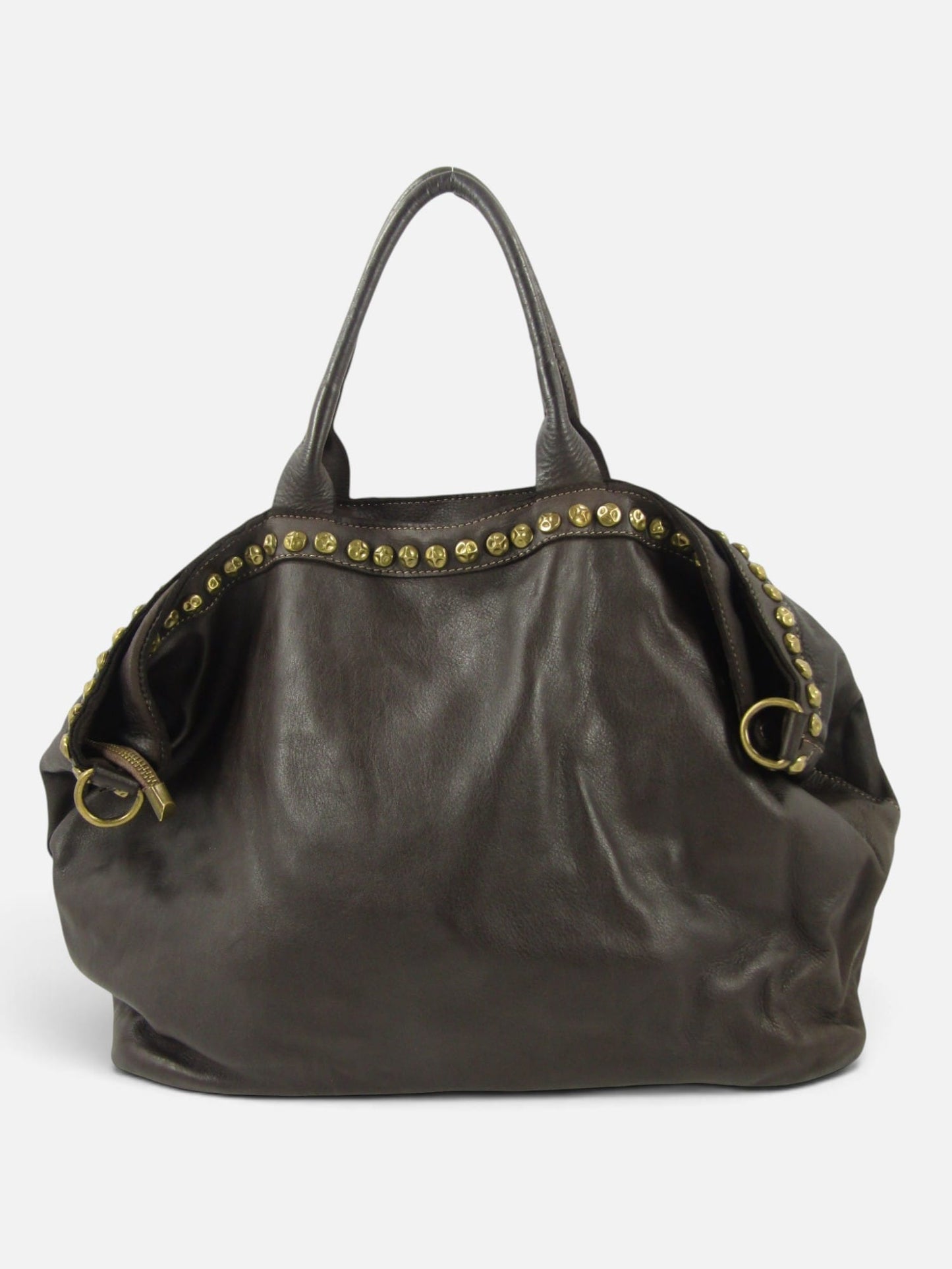 Bauletto grande in pelle morbida Penelope decorato con borchie - Mahzel