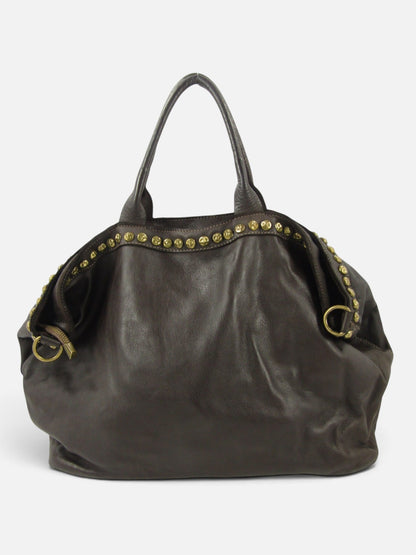 Bauletto grande in pelle morbida Penelope decorato con borchie - Mahzel
