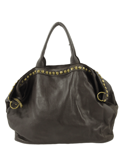 Bauletto grande in pelle morbida Penelope decorato con borchie - Mahzel