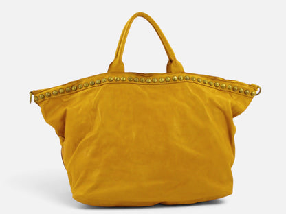 Bauletto grande in pelle morbida Penelope decorato con borchie - Mahzel