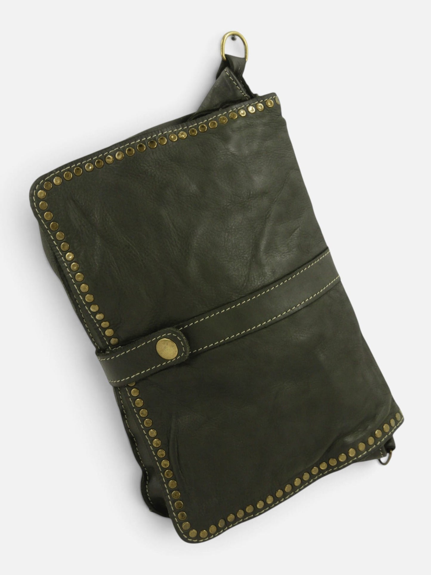 Borsa tracolla e a mano in pelle morbida decorata con borchie Giorgia-Mahzel