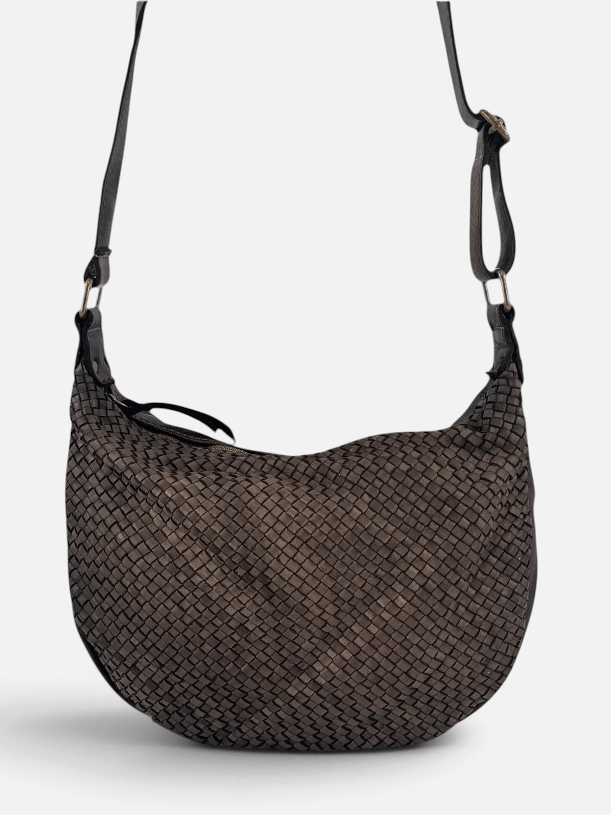 borsa a spalla mahzel pelle lavata intrecciata