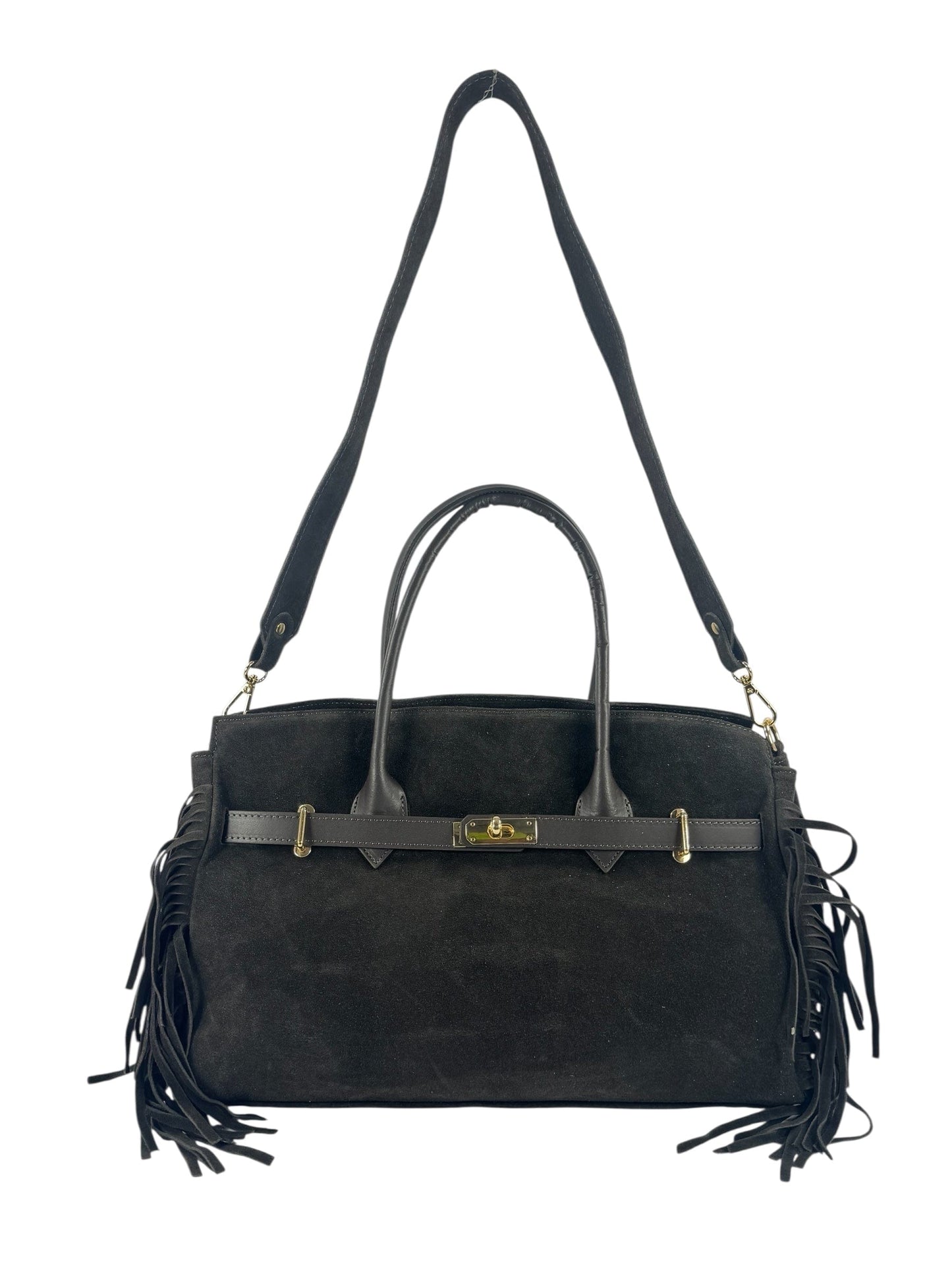 Borsa in camoscio con frange