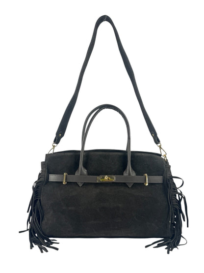 Borsa in camoscio con frange
