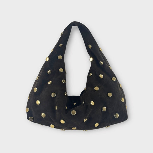 Borsa obo in camoscio con borchie