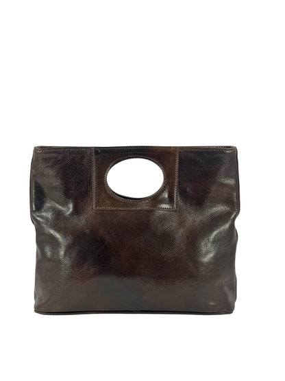 Borsa in Cuoio conciato al vegetale, interno tre scomparti, dalla linea classica - Mahzel