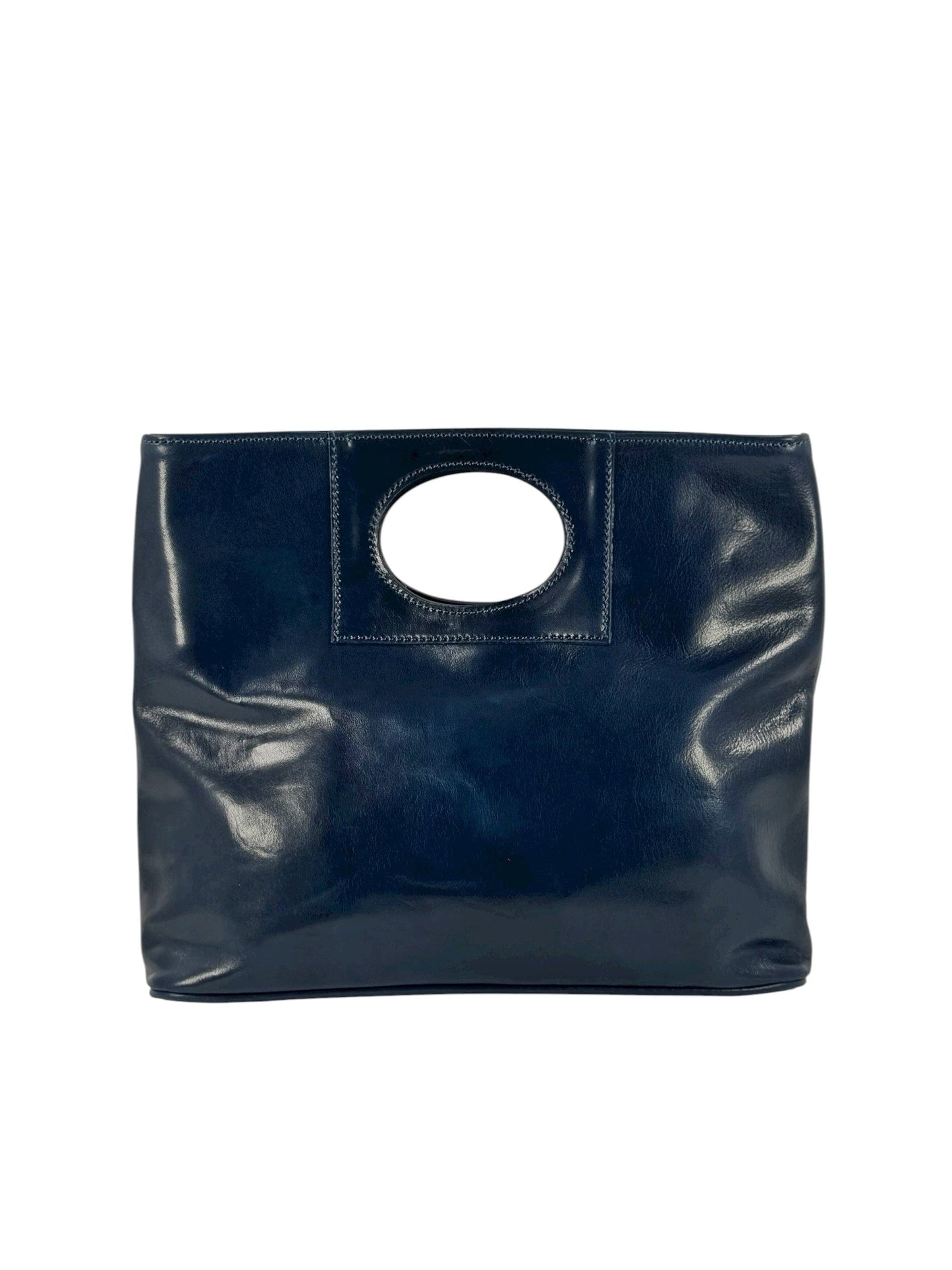 Borsa in Cuoio conciato al vegetale, interno tre scomparti, dalla linea classica - Mahzel