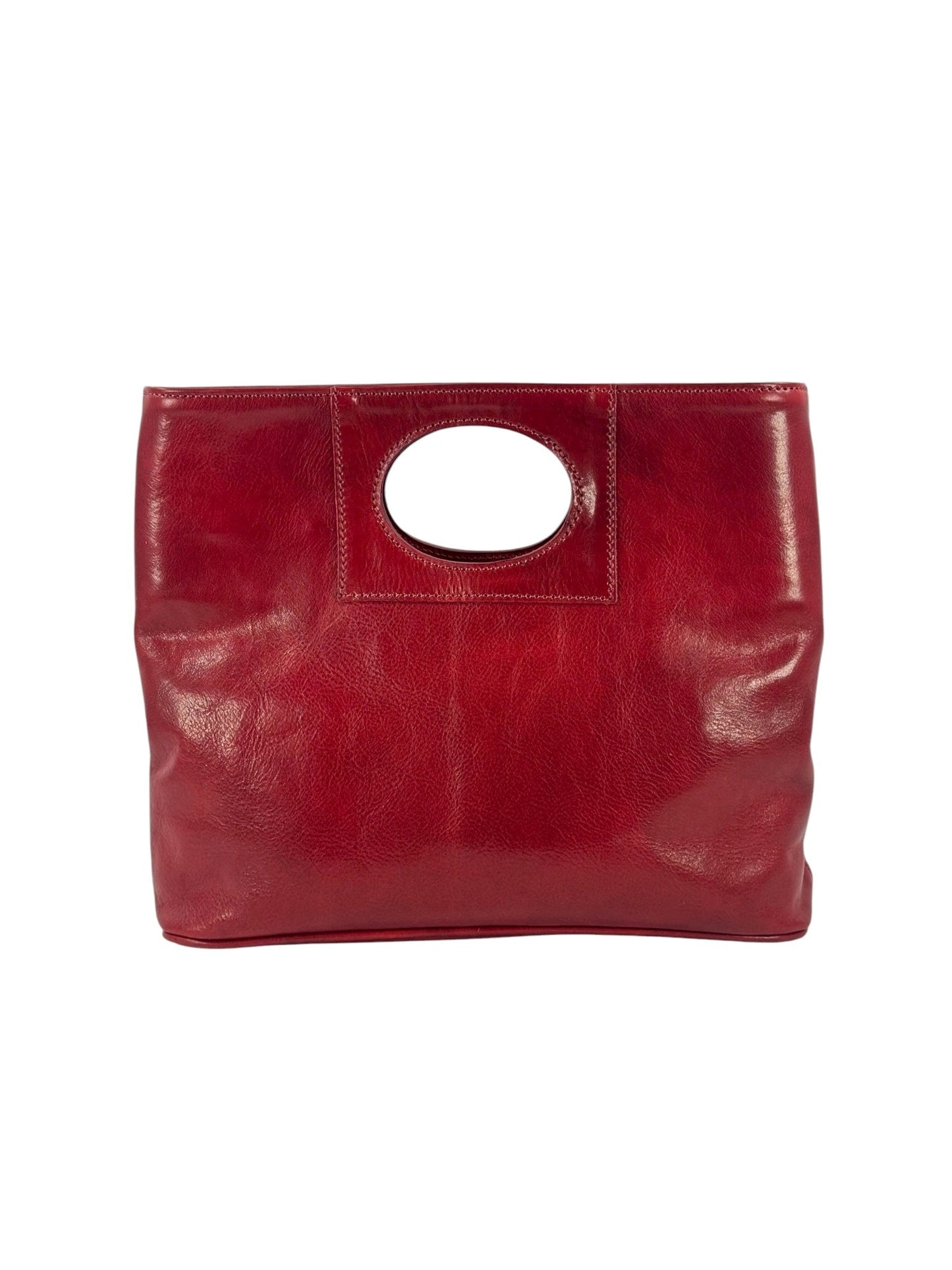 Borsa in Cuoio conciato al vegetale, interno tre scomparti, dalla linea classica - Mahzel