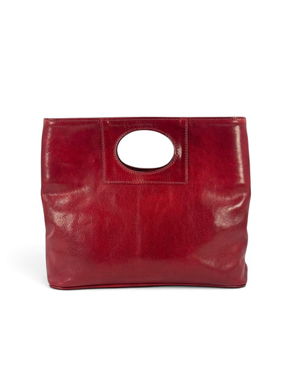 Borsa in Cuoio conciato al vegetale, interno tre scomparti, dalla linea classica - Mahzel