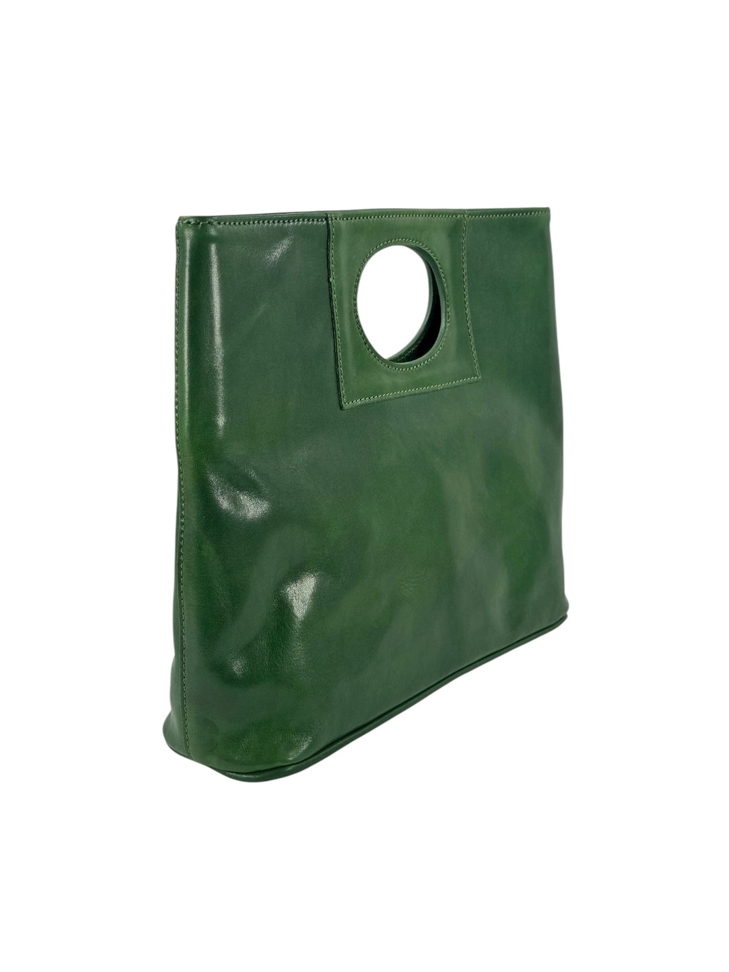 Borsa in Cuoio conciato al vegetale, interno tre scomparti, dalla linea classica - Mahzel
