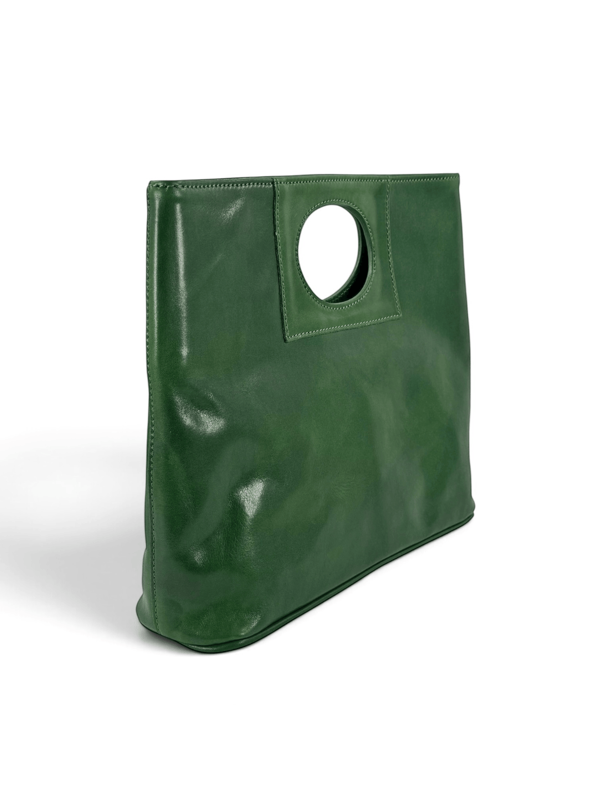 Borsa in Cuoio conciato al vegetale, interno tre scomparti, dalla linea classica - Mahzel