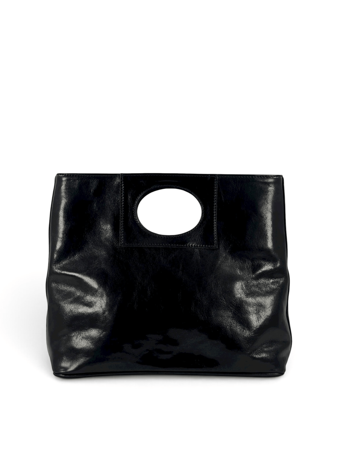 Borsa in Cuoio conciato al vegetale, interno tre scomparti, dalla linea classica - Mahzel