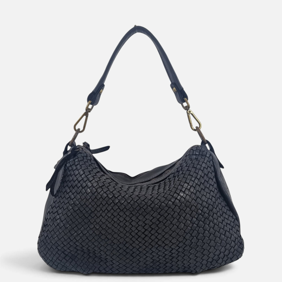 borsetta pelle intrecciata mahzel morbida due tasche tracolla reolabile