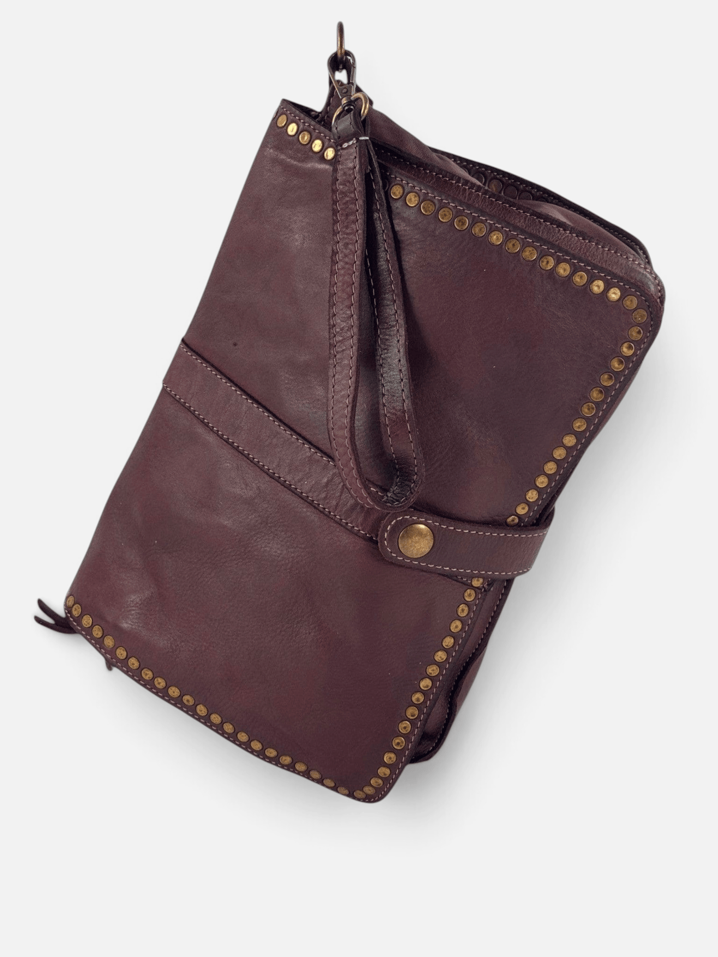 Borsa tracolla e a mano in pelle morbida decorata con borchie Giorgia-Mahzel