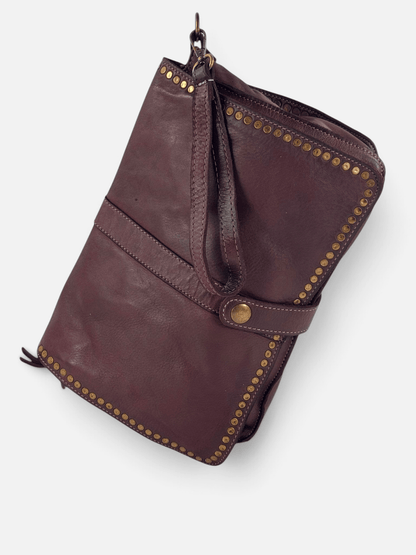 Borsa tracolla e a mano in pelle morbida decorata con borchie Giorgia-Mahzel