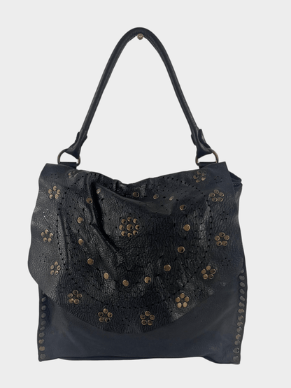 borsa pelle lavata mahzel nero