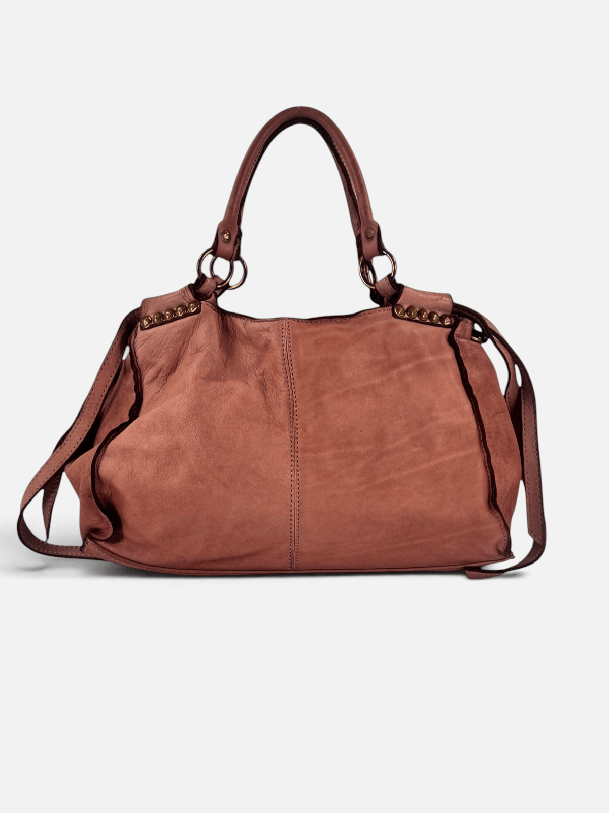 borsa pelle morbida mahzel rosa