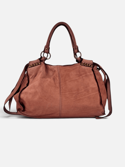 borsa pelle morbida mahzel rosa