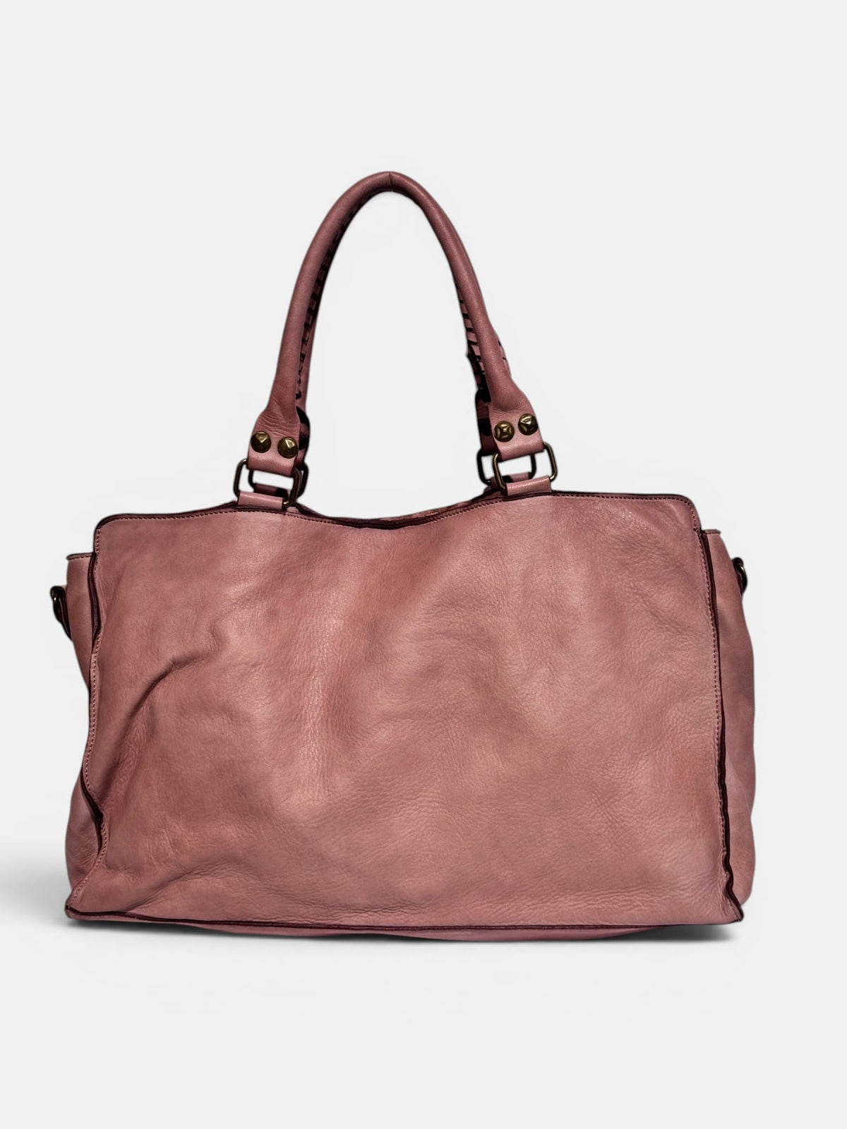 borsa bauletto pelle mahzel vista frontale rosa