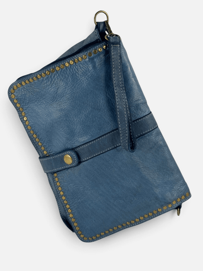 Borsa tracolla e a mano in pelle morbida decorata con borchie Giorgia-Mahzel