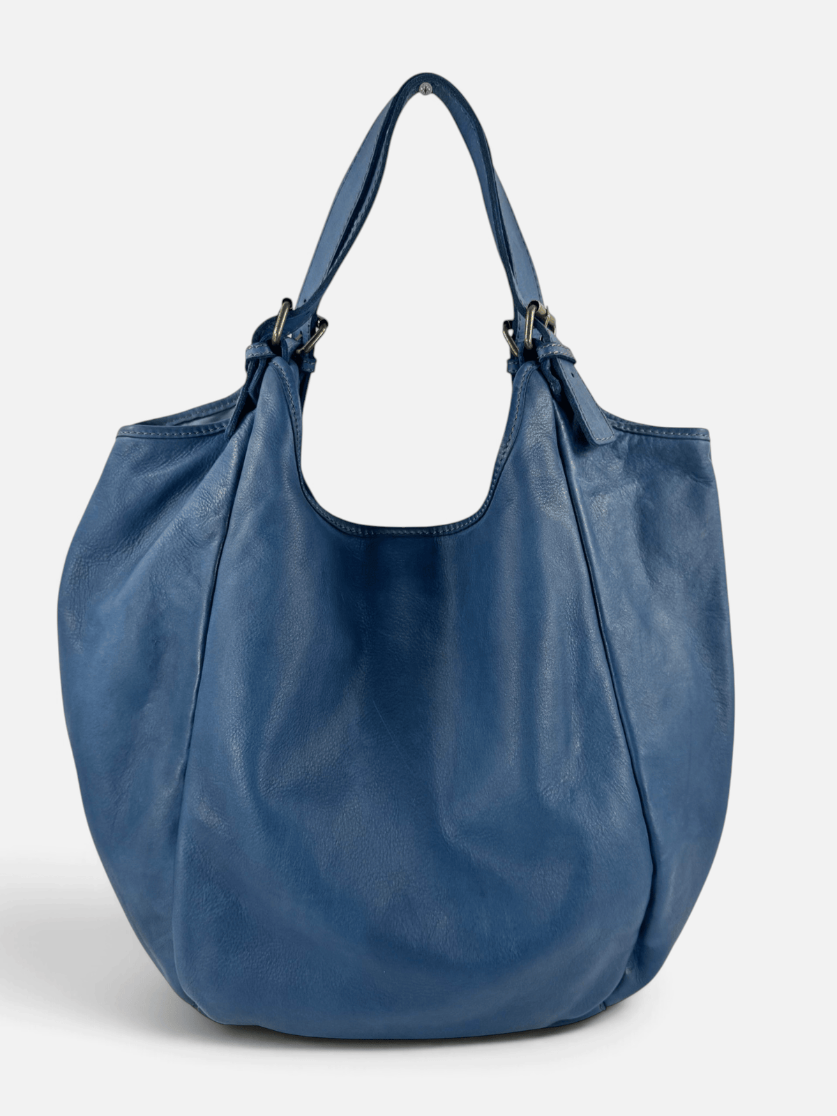borsa morbida a sacca giovanna made in italy artigianale colore jeans