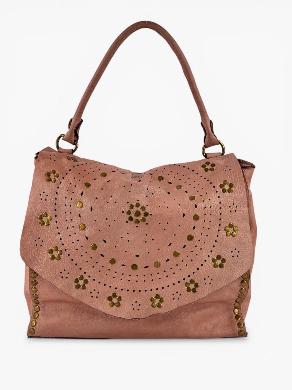 borsa pelle lavata rosa