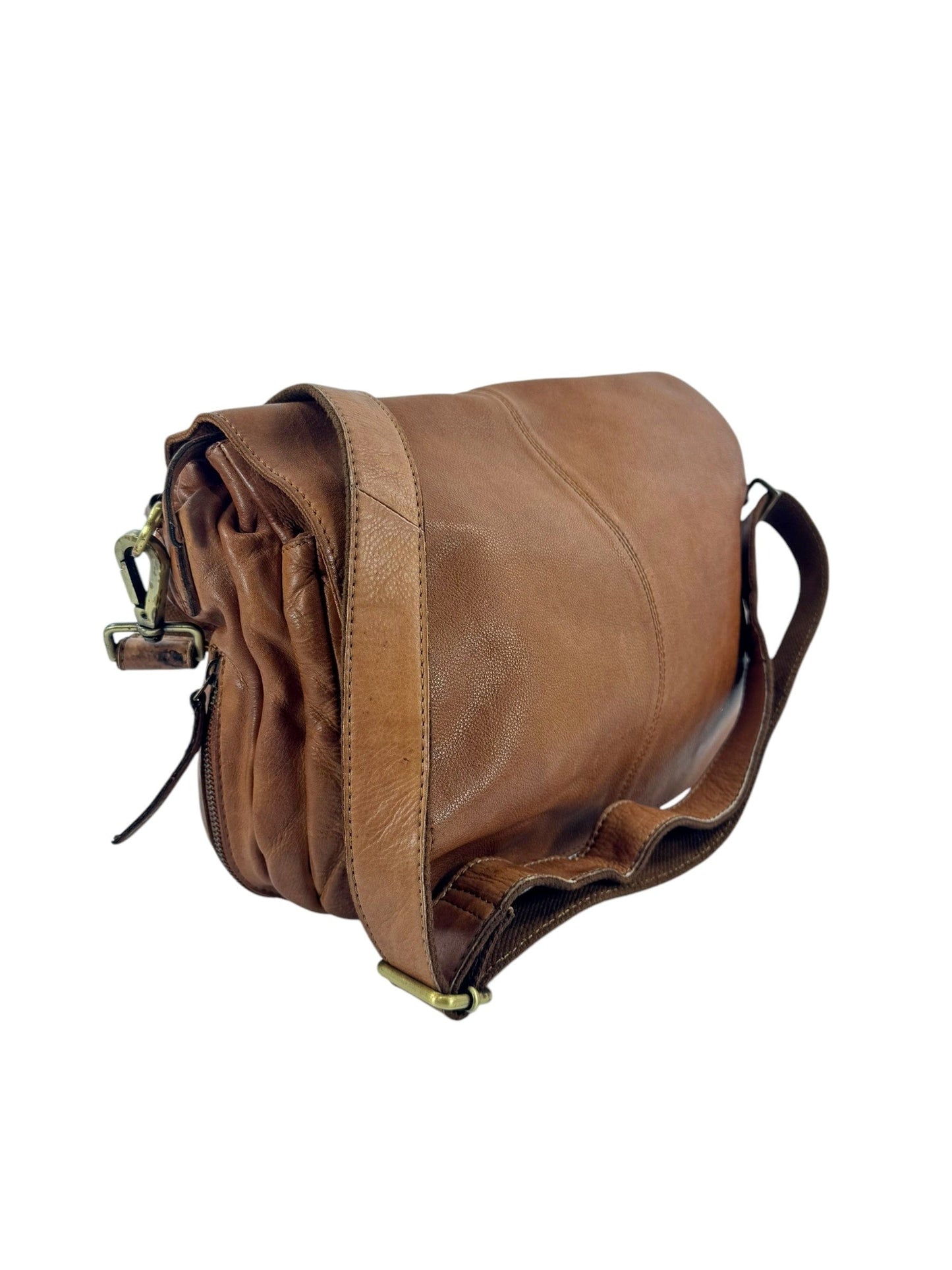 messenger in pelle effetto vintage multi scomparti -Mahzel