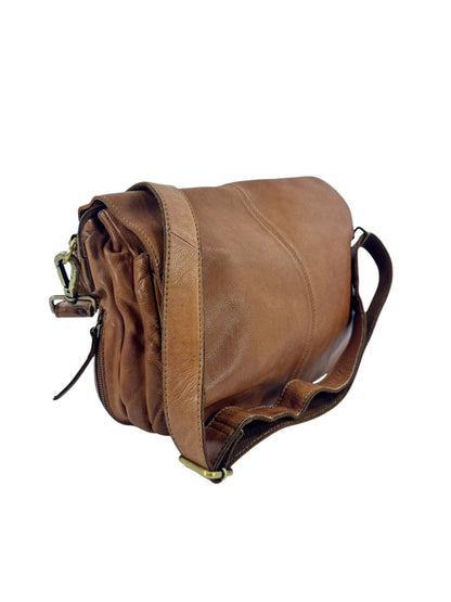 messenger in pelle effetto vintage multi scomparti -Mahzel